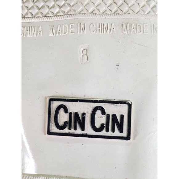 Cin Cin Women's Black / White Rubber Waterproof Rain Boot Size 8 1455 - Picture 8 of 12